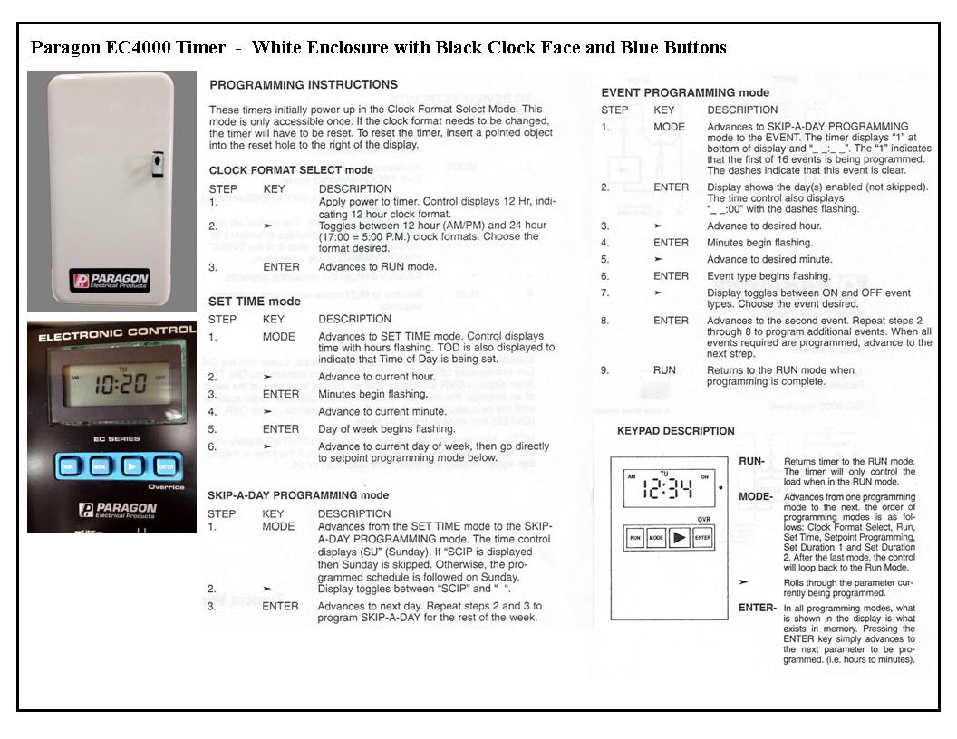 Time Clocks for TOU Carbon Power and Light, Inc